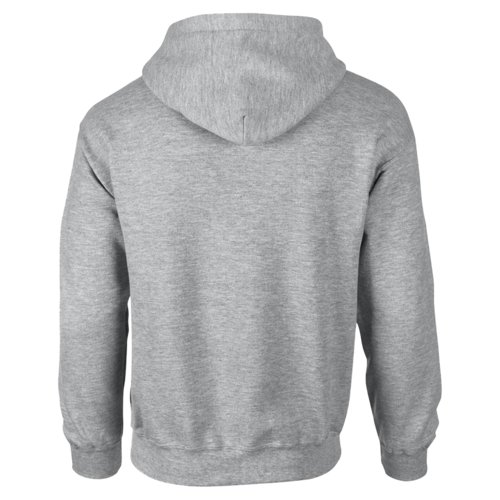 Grauer Hoodie aus Baumwollmischung mit Kapuze und Kngurutasche.