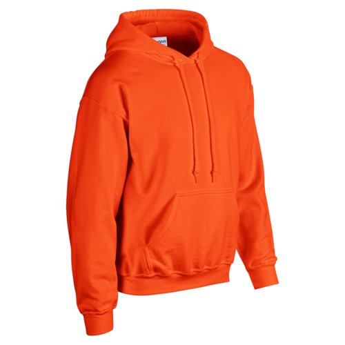 Oranger Hoodie aus Baumwollmischung mit Kapuze und Kngurutasche.