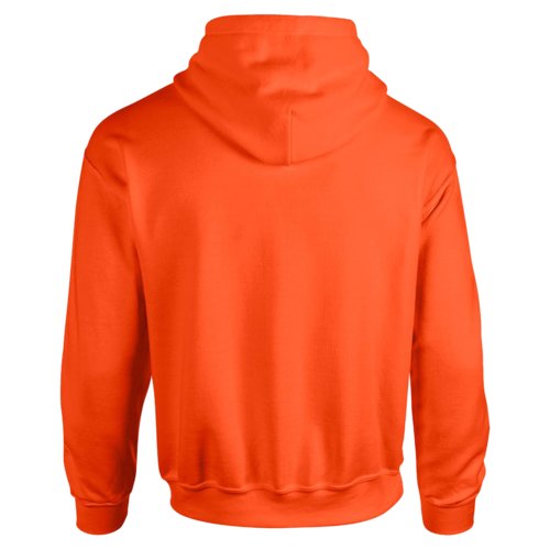 Oranger Hoodie aus Baumwollmischgewebe mit Kapuze und Kngurutasche.