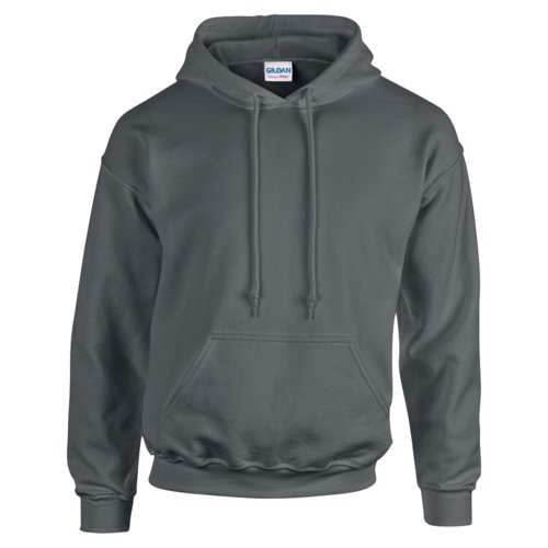 Anthrazitfarbener Hoodie aus Baumwollmischung mit Kapuze und Kngurutasche.