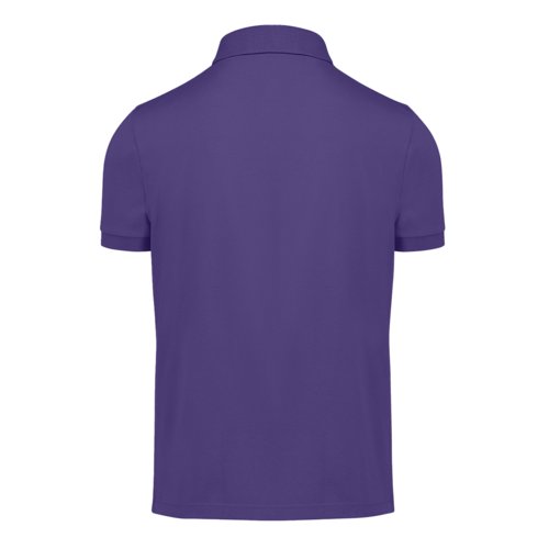 Violettes Baumwoll-Poloshirt fr Herren mit kurzer Knopfleiste.