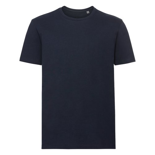 Marineblaues T-Shirt aus Bio-Baumwolle mit kurzen rmeln.