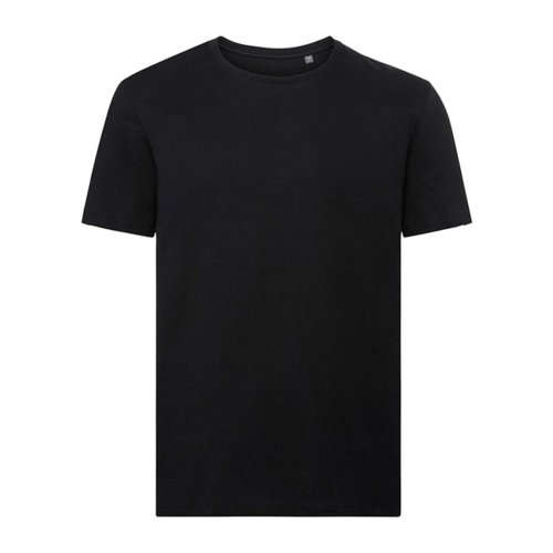 Schwarzes T-Shirt aus Bio-Baumwolle fr Herren mit kurzen rmeln.