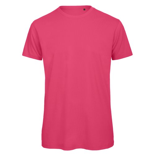 Fuchsiafarbenes T-Shirt aus Bio-Baumwolle mit kurzen Ärmeln.