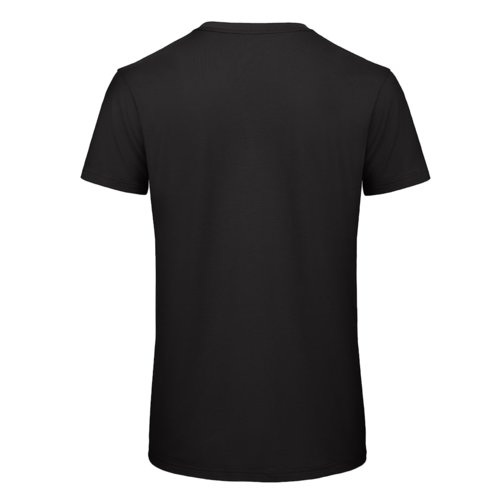 Schwarzes T-Shirt aus Bio-Baumwolle mit kurzen Ärmeln.