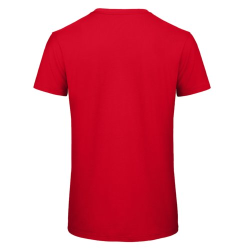 Rotes Bio-Baumwoll T-Shirt für Herren mit kurzen Ärmeln.