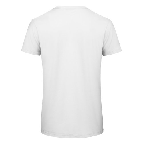 Weißes Bio-Baumwoll-T-Shirt für Herren mit kurzen Ärmeln.
