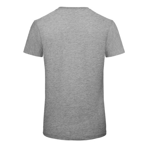 Graues T-Shirt aus Bio-Baumwolle mit kurzen Ärmeln.