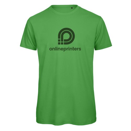 Grünes T-Shirt aus Stoff für Herren mit kurzen Ärmeln.