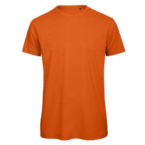 Oranges Bio-Baumwoll T-Shirt mit kurzen Ärmeln.