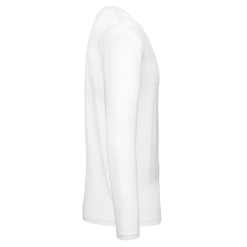 Weisses Baumwoll-Langarmshirt fr Herren.