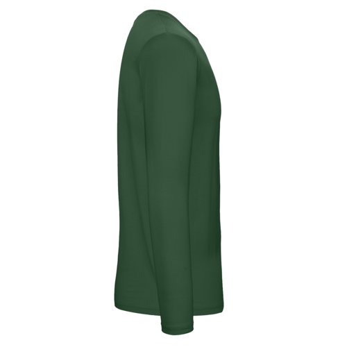 Dunkelgrnes Baumwoll-Langarmshirt mit Rundhalsausschnitt.