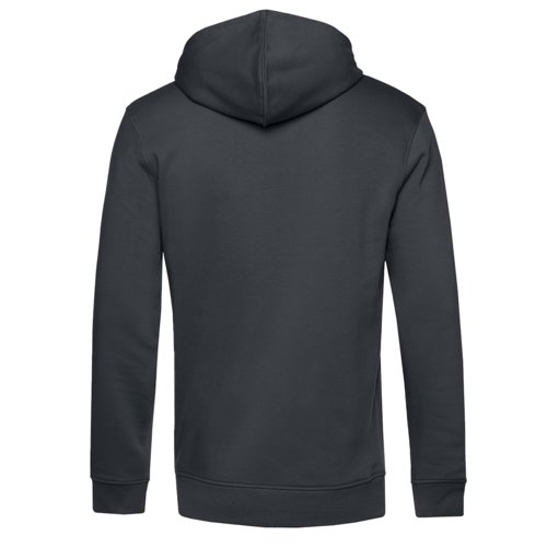 Dunkelgrauer Hoodie aus Baumwollmischgewebe mit Kapuze und Kngurutasche.