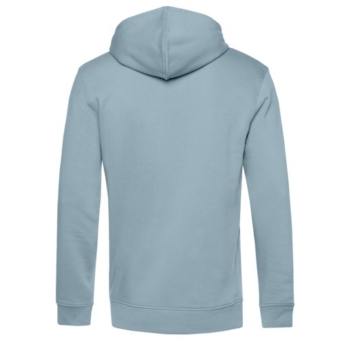 Hellblauer Hoodie aus Baumwollmischgewebe mit Kapuze.