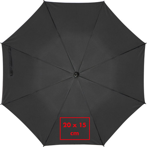 Schwarzer Regenschirm mit manuellem ffnungsmechanismus.