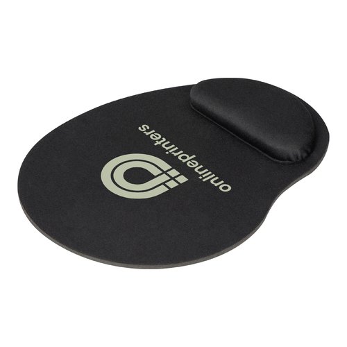 Schwarzes Mousepad mit Gelkissen.