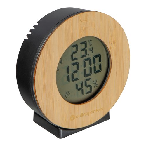 Beige Wetterstation mit Display.