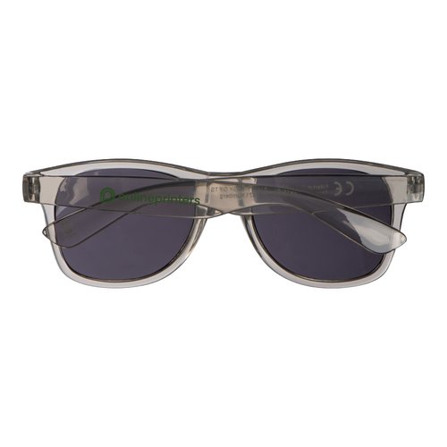 Transparente RPET-Sonnenbrille mit dunklen Glsern.