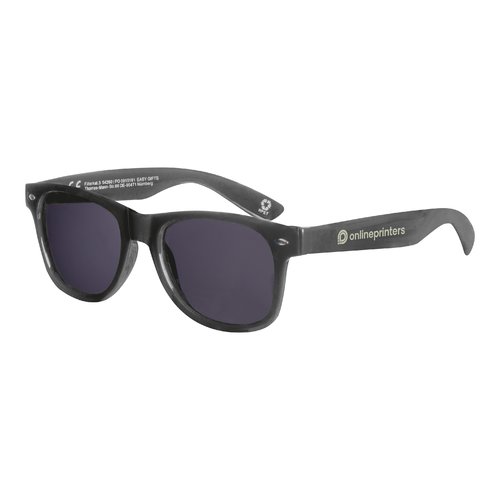 Dunkelgraue Sonnenbrille aus RPET-Material mit dunklen Glsern.