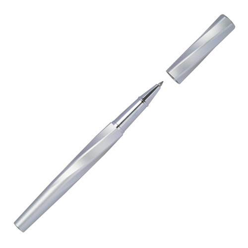 Messingfarbener Rollerball-Stift mit abnehmbarer Kappe.