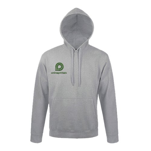 Graumelierter Hoodie aus Baumwollmischgewebe mit Kapuze und K�ngurutasche.
