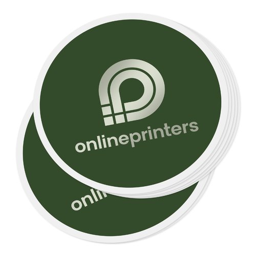 Grüner Papier-Aufkleber, haftend.