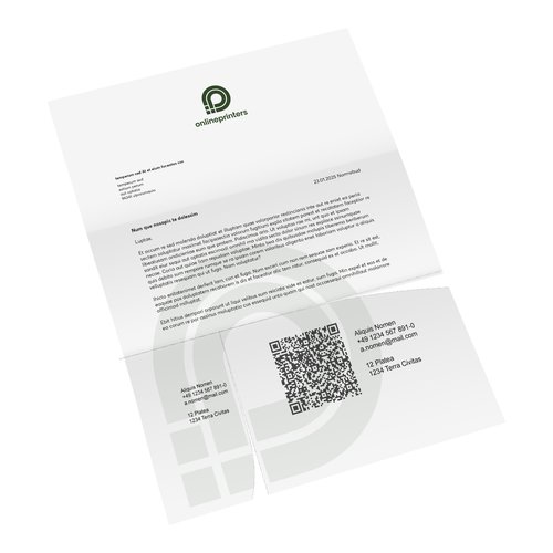 Papier Briefpapier mit integriertem Antwortschreiben.