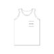 Weisses Baumwoll-Tanktop, sportlich geschnitten.