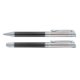 Schwarzes Carbon Stift Set mit Kugelschreiber, Füllhalter und Etui.