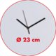 Weie Wanduhr mit Stunden-, Minuten- und Sekundenzeiger.