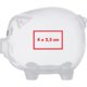 Transparentes Sparschwein aus Kunststoff mit Einwurfschlitz.