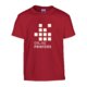 Kirschrotes Baumwoll-T-Shirt, Unisex-Schnitt, mit kurzen rmeln.