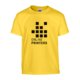 Gelbes Baumwoll-T-Shirt, Unisex-Schnitt, mit kurzen rmeln.