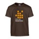 Dunkelbraunes Baumwoll-T-Shirt, Unisex-Schnitt.