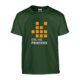 Dunkelgrnes Baumwoll-T-Shirt mit kurzen rmeln, Unisex-Schnitt.