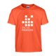 Oranges Baumwoll-T-Shirt, Unisex-Schnitt, mit kurzen rmeln.