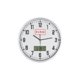 Analoge Wanduhr mit zustzlicher Digitalanzeige.