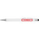 Weier Kugelschreiber mit Touchpen und Clip.