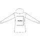 Weißer Damen-Hoodie aus Mischgewebe mit Kapuze und Kängurutasche.