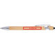 Heller Holz-Kugelschreiber mit Stift-Clip und Touchpen-Funktion.