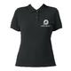 Schwarzes Damen Poloshirt aus Bio-Baumwolle mit kurzer Knopfleiste.