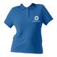 K�nigsblaues Damen-Poloshirt aus Bio-Baumwolle mit kurzer Knopfleiste.