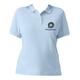 Himmelblaues Damen-Poloshirt aus Bio-Baumwolle mit kurzen �rmeln und Knopfleiste.