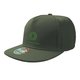 Gr�ne Snapback Cap aus Stoff mit geradem Schirm und verstellbarem Verschluss.