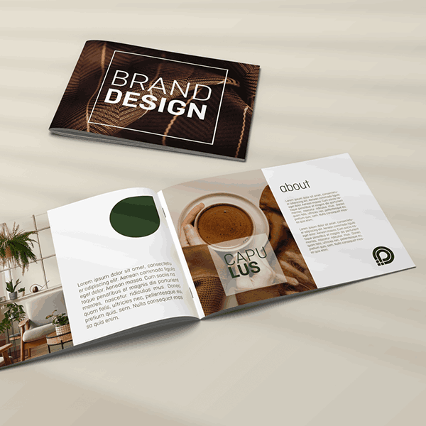 Bild Aufgeschlagene Brosch&uuml;re im Corporate Design
