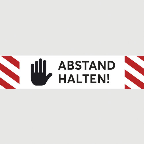 Abstand halten! Handsymbol (rot-wei�)