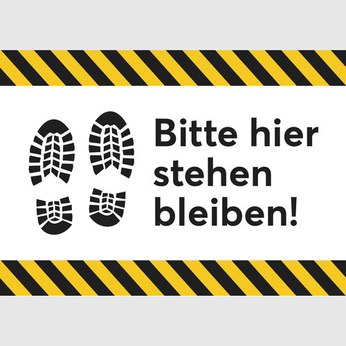 Hier stehen bleiben! F��e (gelb-schwarz)