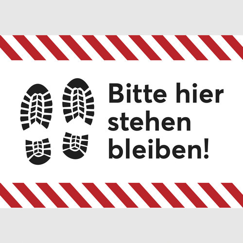 Hier stehen bleiben! F��e (rot-wei�)