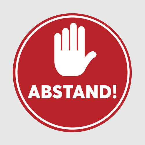 Abstand Handsymbol (rot)