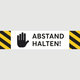 Abstand halten! Handsymbol (gelb-schwarz)